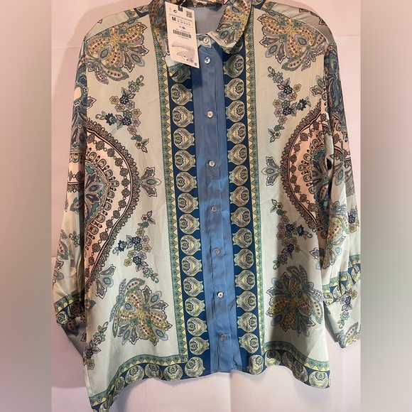 Zara Tops - Zara Multicolor Patterned Shirt